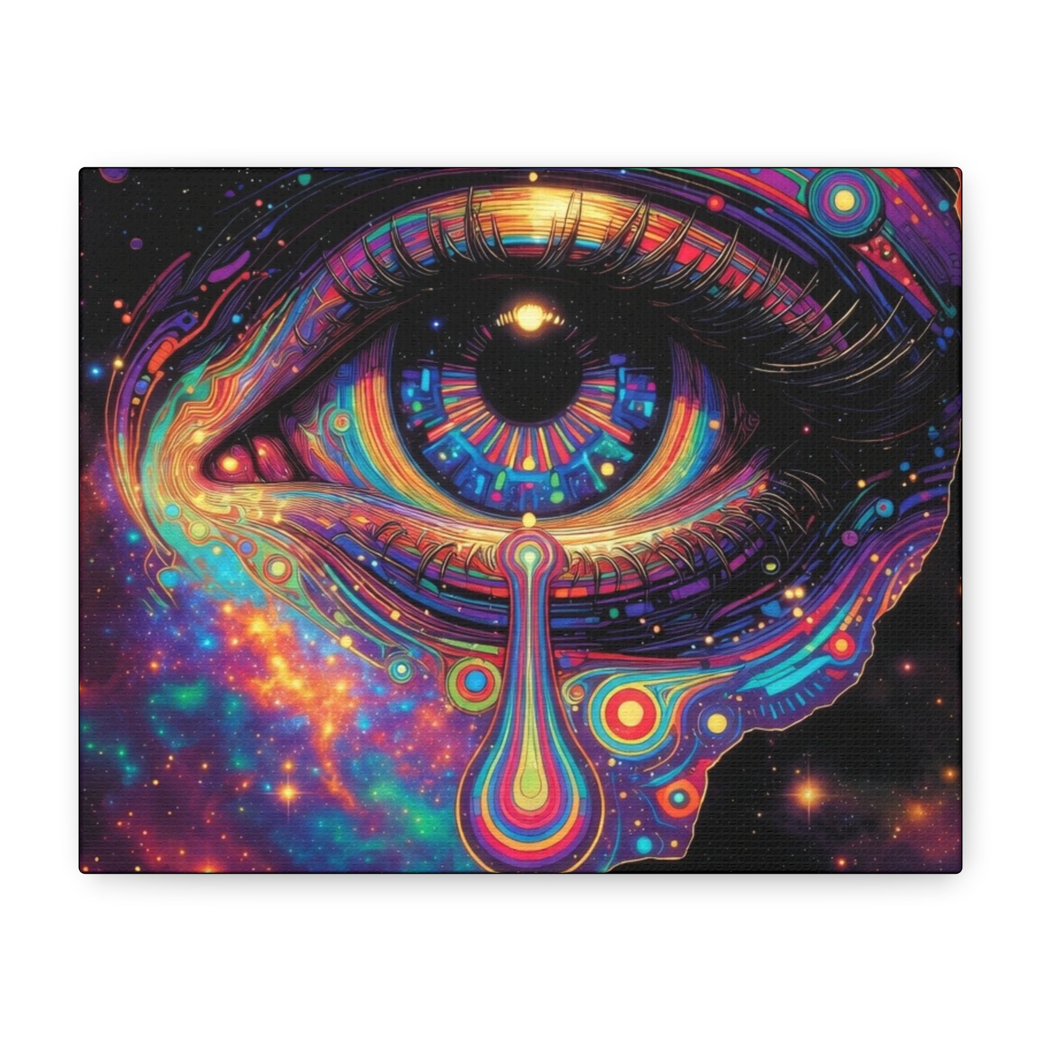 Psychedelic Cosmic Eye Matte Canvas | Trippy Rainbow Galaxy Wall Art/ psychedelic eye wall art
, Stretched, 1.25"