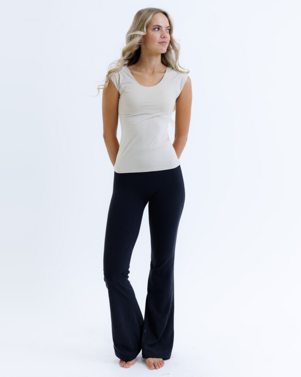 Essential Tee Tri Blend Base Layer Fitted With Scoop Neckline Cap Sleeve