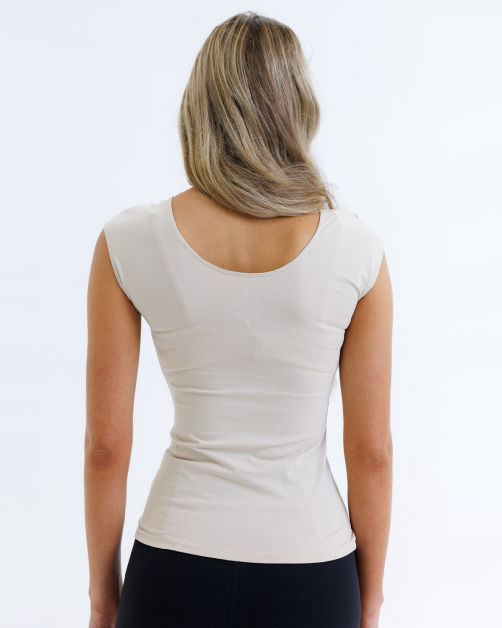 Essential Tee Tri Blend Base Layer Fitted With Scoop Neckline Cap Sleeve