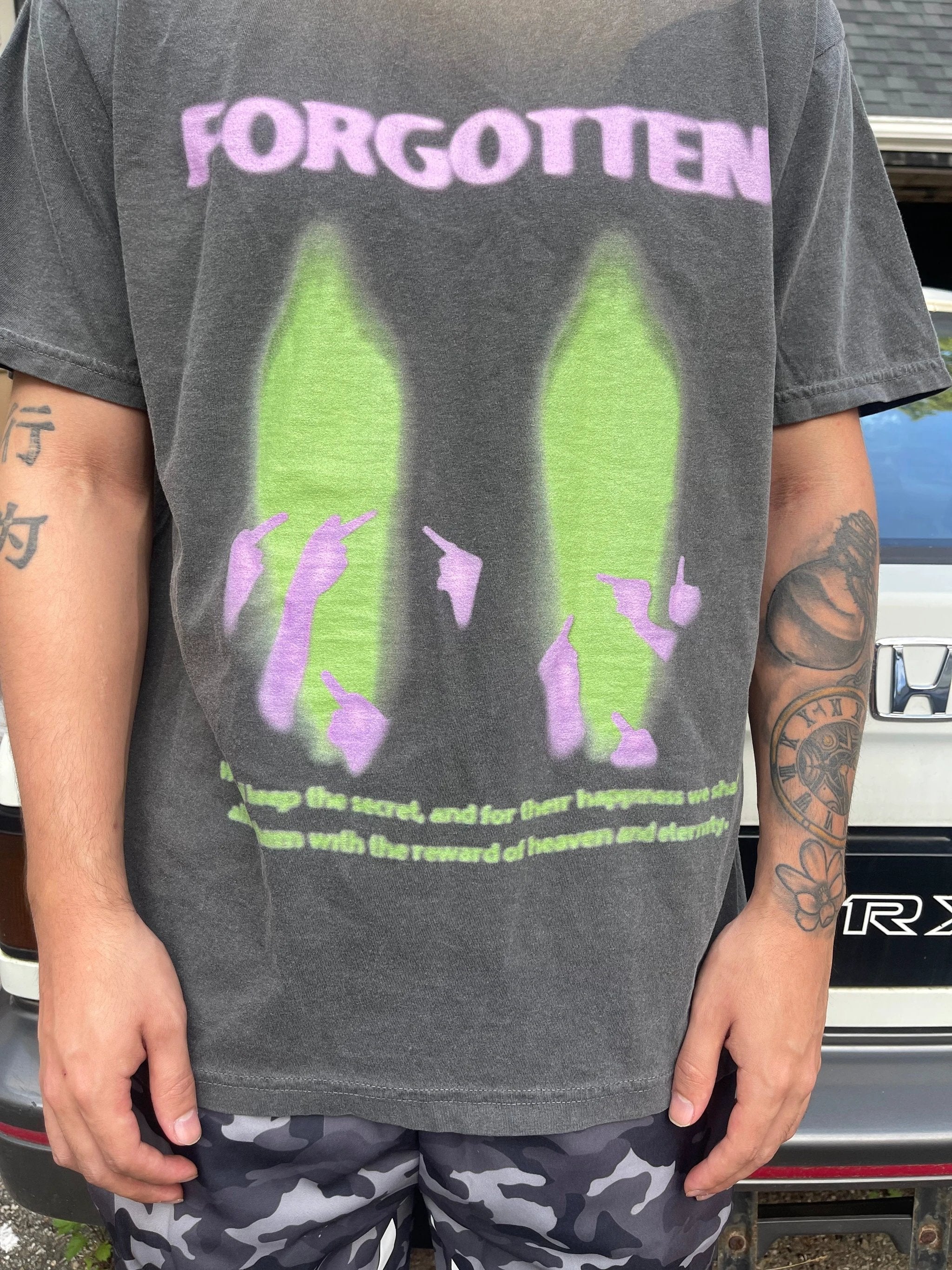 Paranormal Forgotten Garment Dyed Streetwear Cotton Short Sleeve Tee