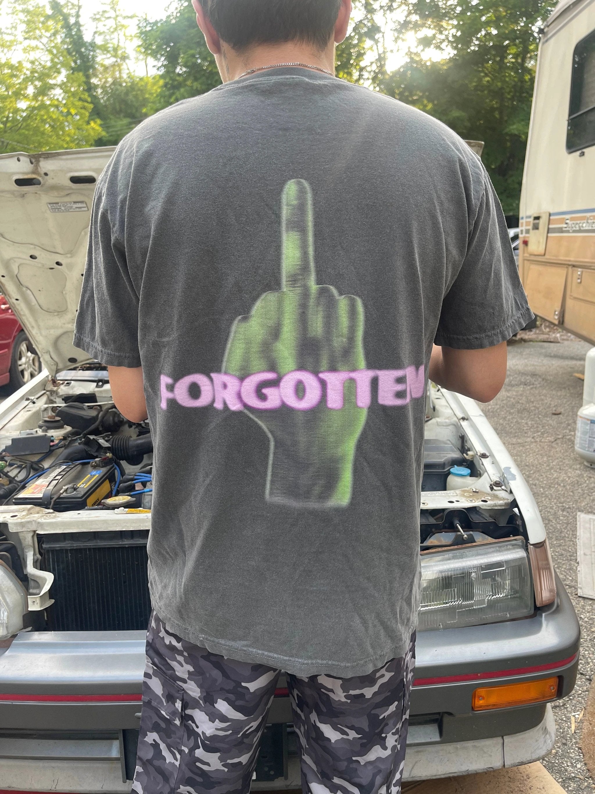 Paranormal Forgotten Garment Dyed Streetwear Cotton Short Sleeve Tee